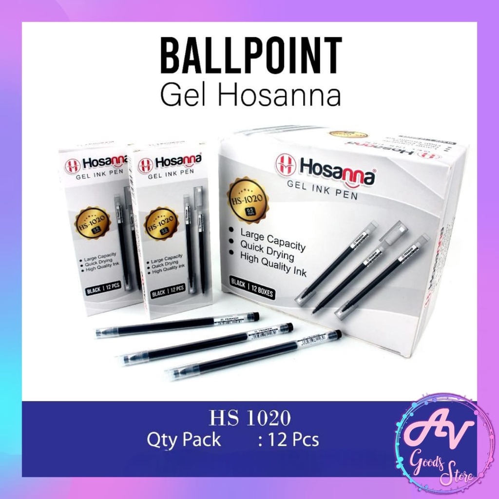 

Ballpoint Gel Hosanna HS1020 (12pcs) / 1Lusin Pulpen Gel 0.5mm Murah