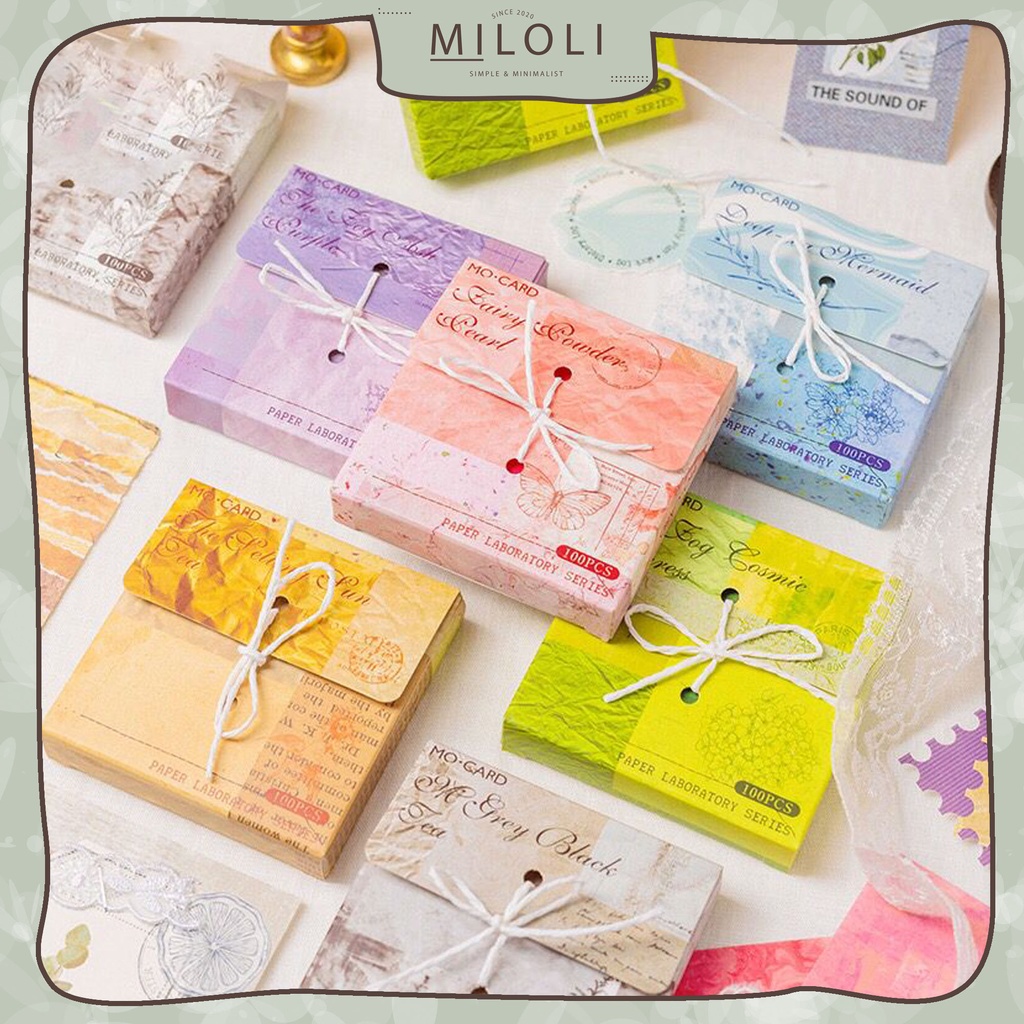 

[MILOLI] 100Pcs PAPER LABORATORY SERIES Deco Sticker Planner DIY Scrapbook Stiker Dekor Kotak - B0442