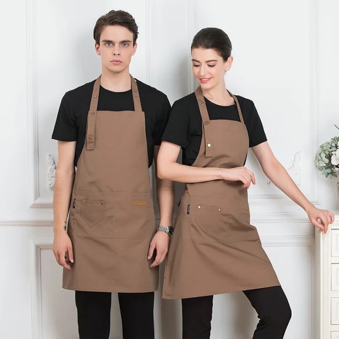 Apron kopi barista celemek canvas unisex tahan air