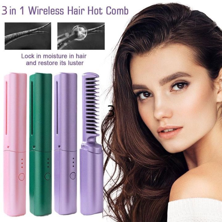 SISIR PELURUS RAMBUT WIRELESS + CATOKAN MINI PORTABLE / PORTABEL ELECTRIC HAIR STRAIGHTENER / SISIR 