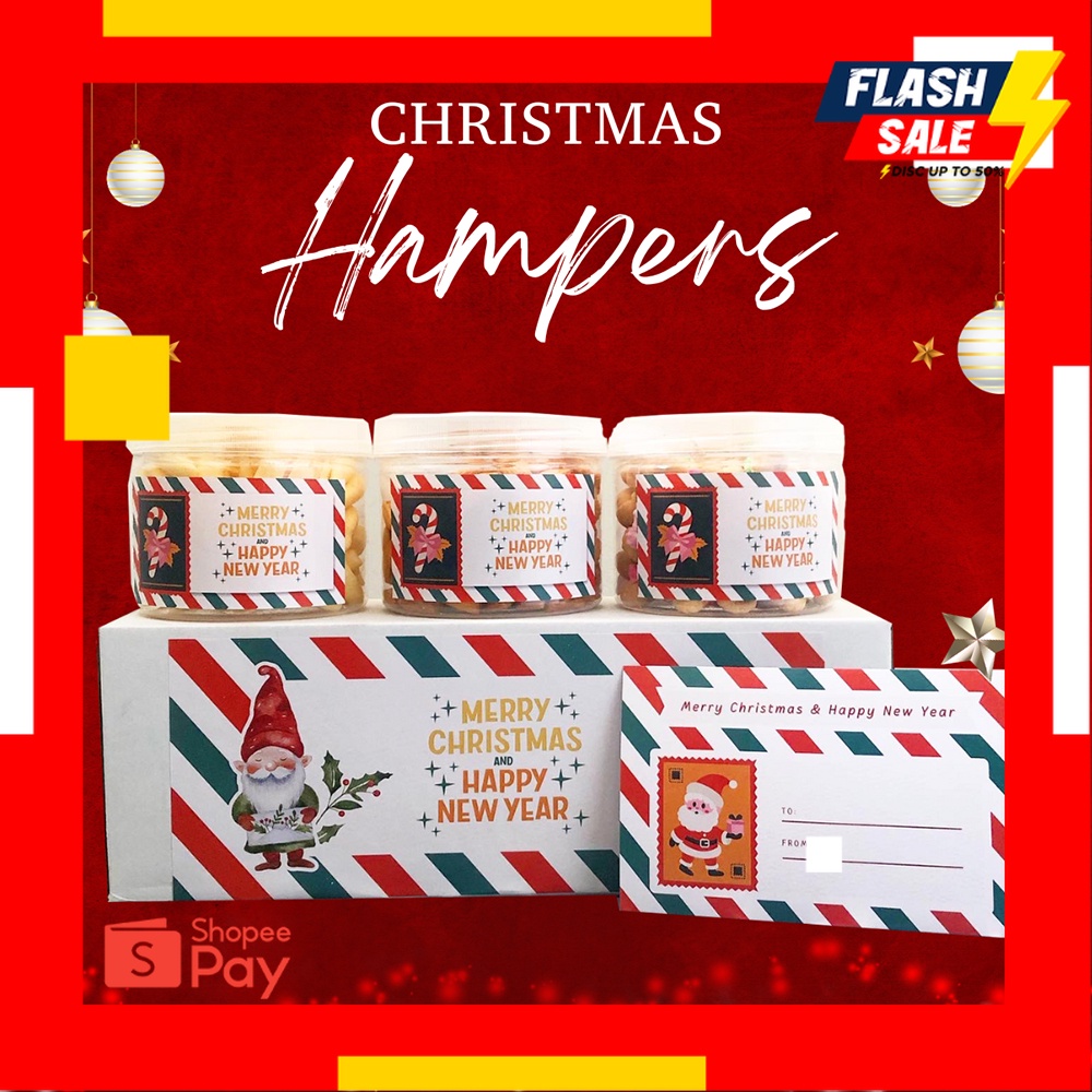 

12.12 SALE |[DELISH SNACKS] Christmas Hampers isi 3 toples (L) / Bingkisan Parsel Parcel / Gift Box Makanan Spesial Natal / New Year Gift Tahun Baru 2024