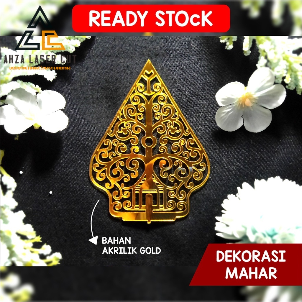 GUNUNGAN WAYANG MAHAR/UKIRAN GUNUNGAN AKRILIK GOLD
