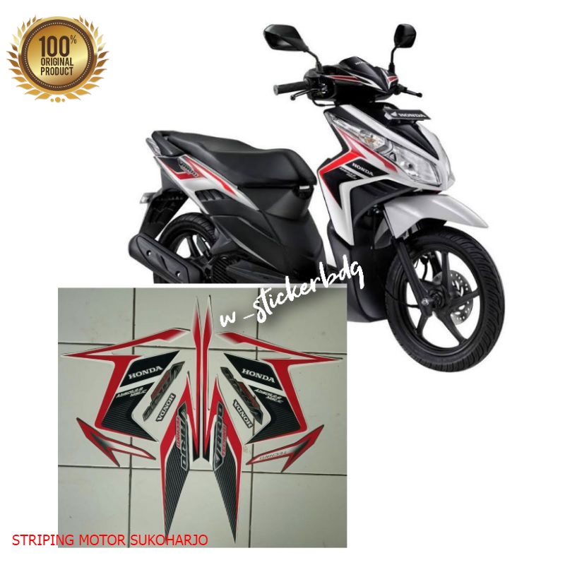 (ORI) Striping Stiker Vario Techno 110 2011 Putih kualitas original
