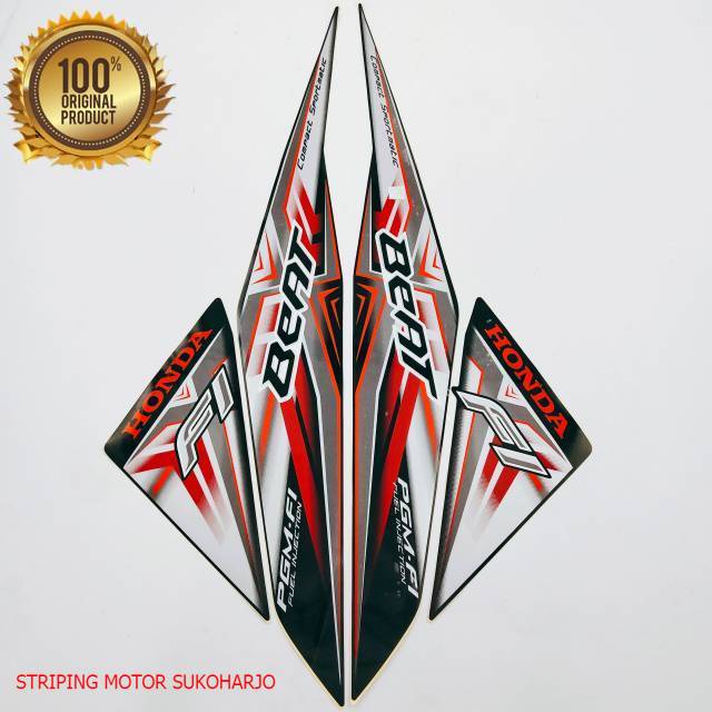 (ORI) striping honda beat fi 2015 hitam kualitas original