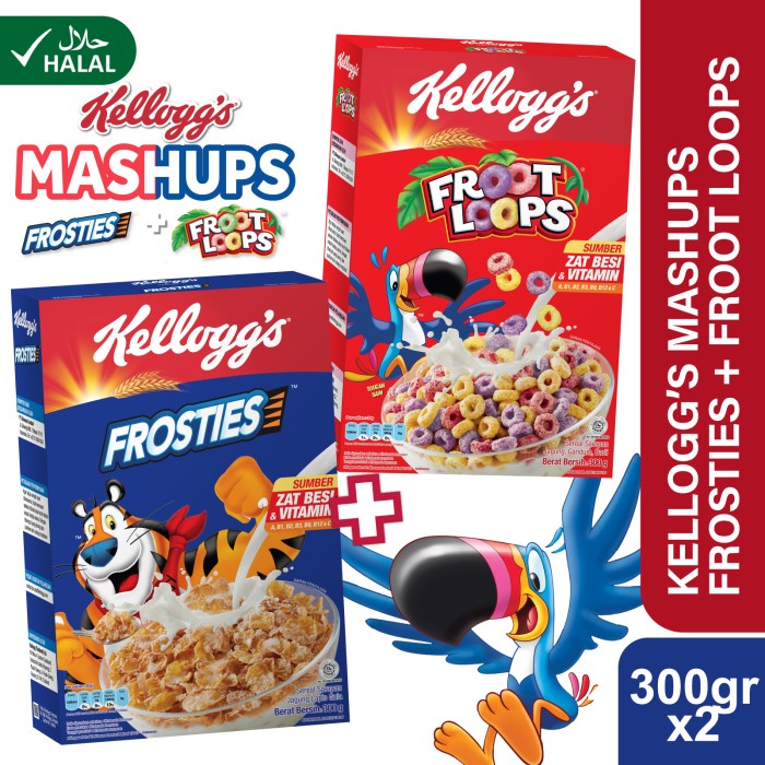 

BEST SELLER- Kelloggs Froot Loops 300g + Kelloggs Frosties 300g