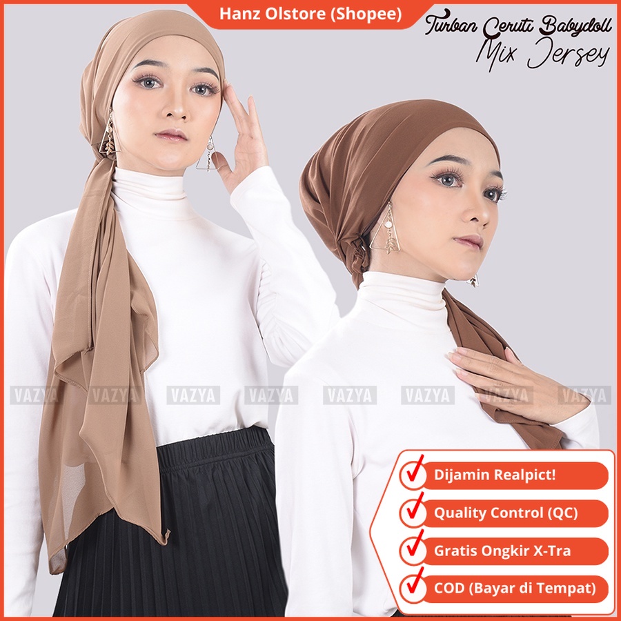 Hanz Olstore Turban Instan Dewasa Hijab Kerudung Jilbab Wanita Kekinian Perempuan Motif Terbaru 2026