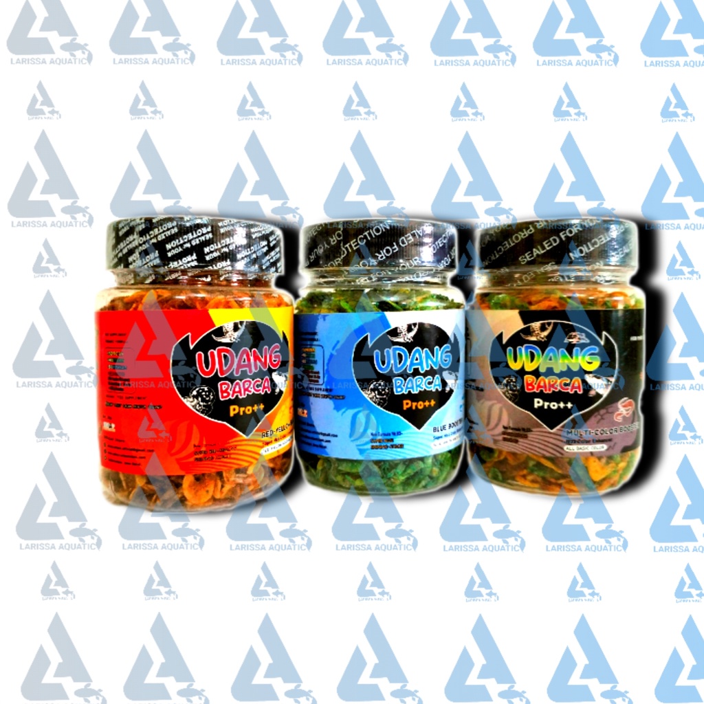 PAKAN IKAN UDANG BARCA Pro++ SUPER RED-YELLOW  SUPER BLUE BOOSTER & MULTI-COLOR UDANG KERING