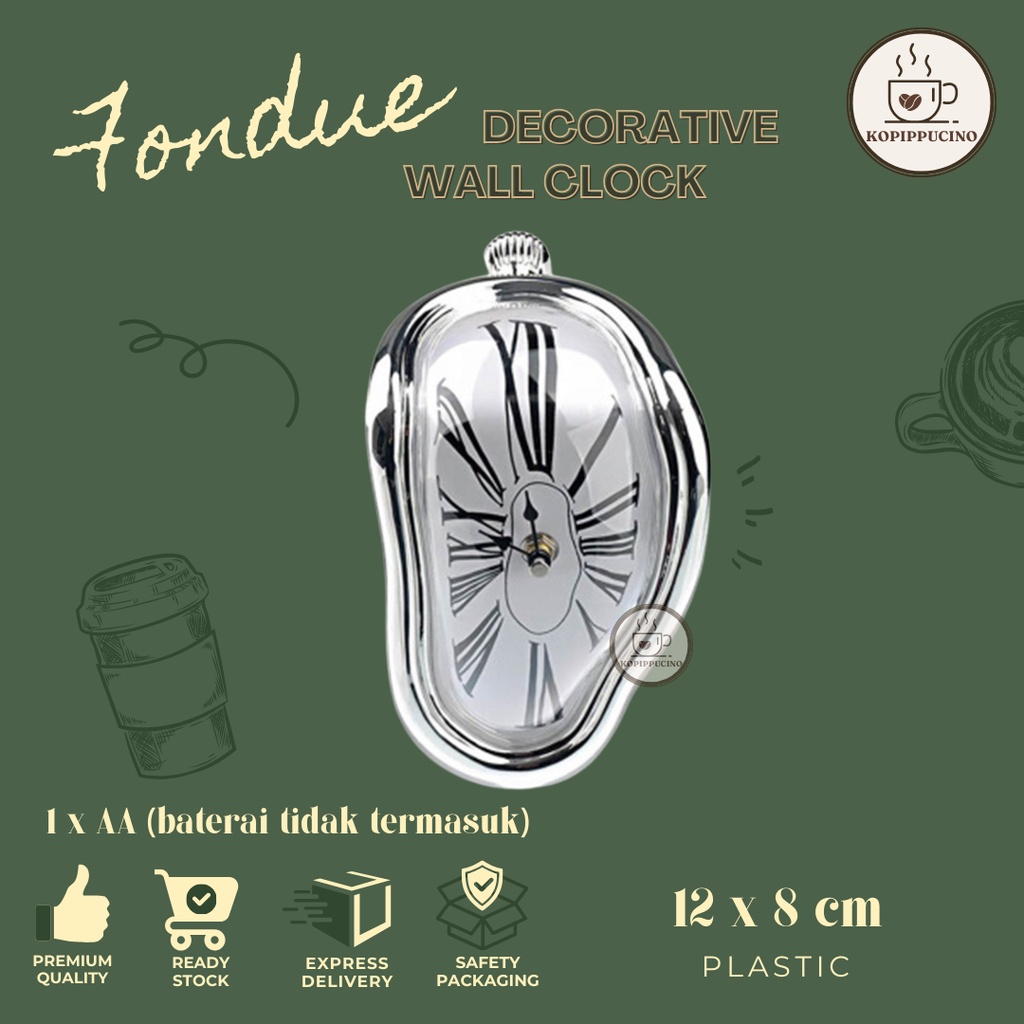 Jam Dinding Unik Melted Quartz Meleleh FONDUE Decorative Wall Clock