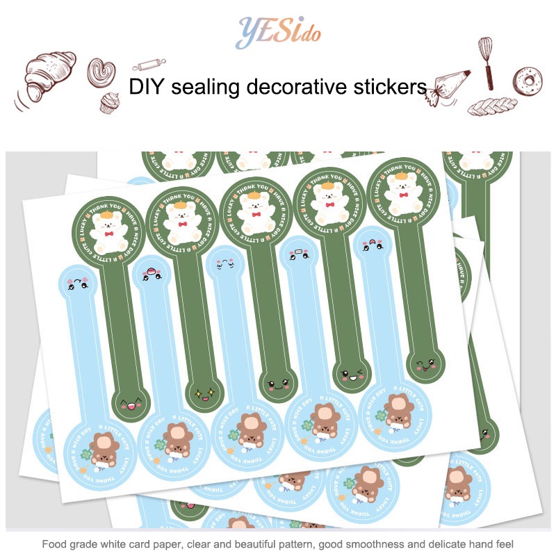 

COD✨ Stiker strip panjang stiker bulat stiker penyegelan kotak kue kue stiker penyegelan stiker dekoratif DIY-YES