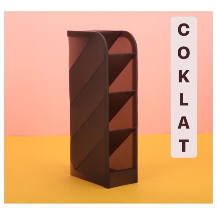 

[ HJS7 - BEST SELLER ] RAK PENA MULTIFUNCTIONAL PEN HOLDER TEMPAT PENA STATIONARY ALAT TULIS - Cokelat