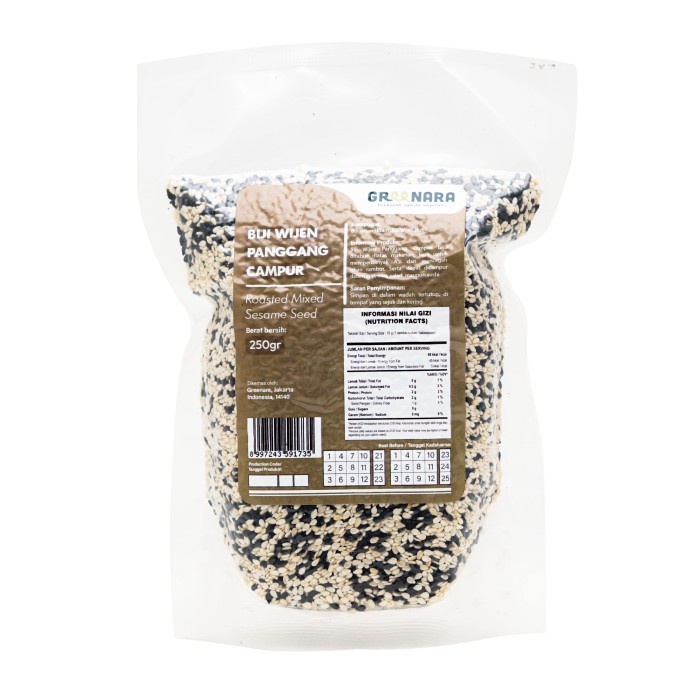

[KUALITAS TERBAIK] Wijen Panggang Campur 250gr / Roasted Mixed Sesame Termuarah