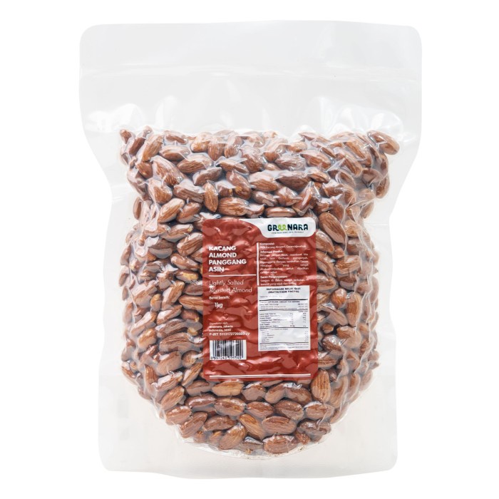 

[KUALITAS PREMIUM] Kacang Almond Panggang Asin 1 Kg / Lightly Salted Roasted Almond Termurah