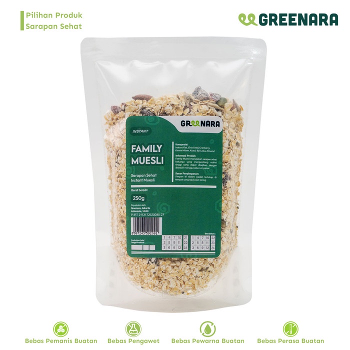 

[KUALITAS PREMIUM] Family Muesli 250gr / Sarapan Sehat Termurah