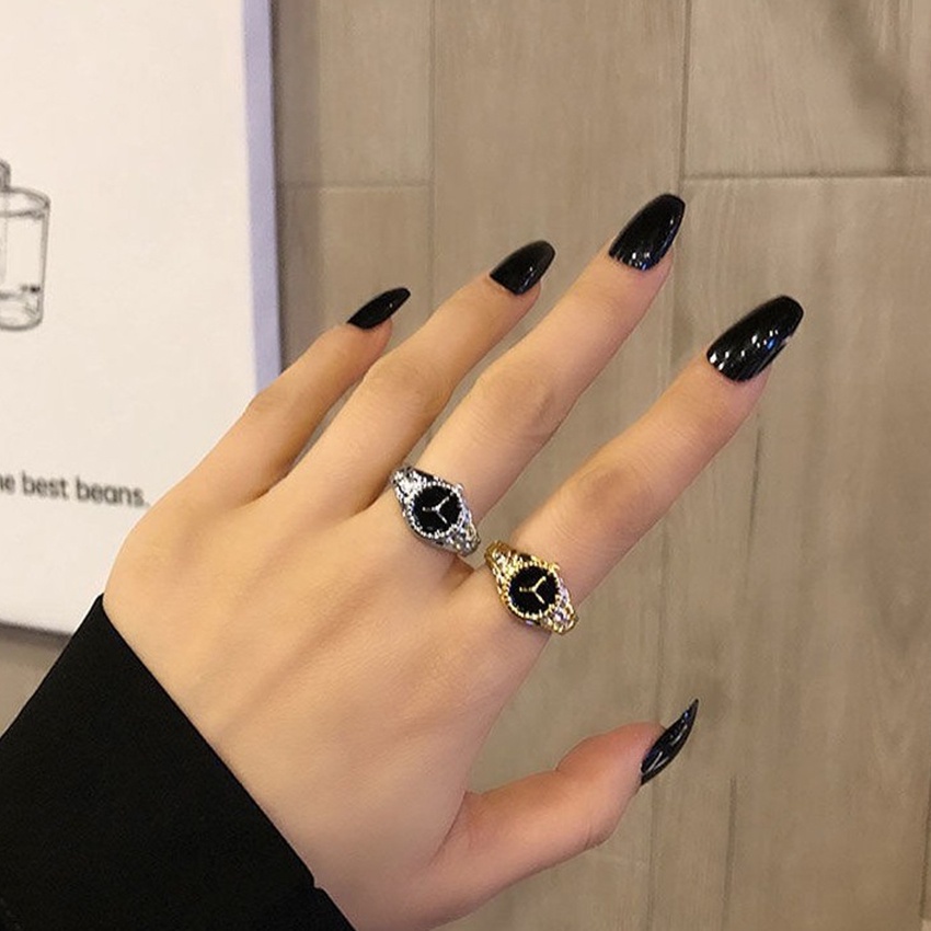 Cincin Korea Female Korean Watch Ring Jam Tangan Unik Cincin Jam Tangan Unik Pria Wanita Kreatif