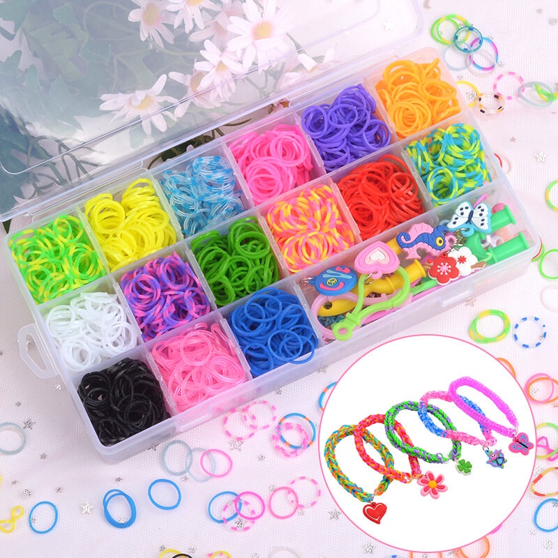 UPSTAR Kit Pembuat Gelang Karet Berwarna Dengan Wadah Penyimpanan Pita Tenun Hadiah Terbaik Untuk An