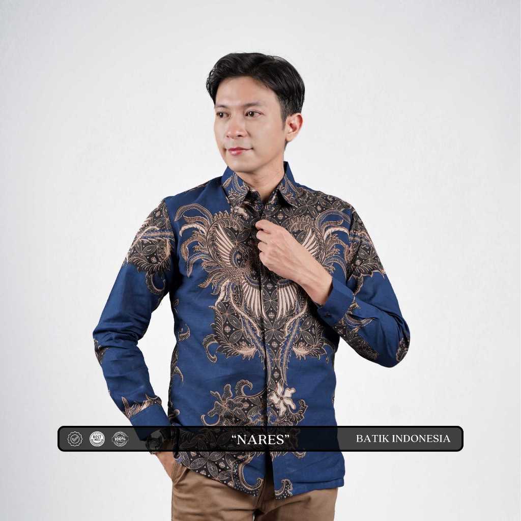 Batik Indonesia Baju Batik Pria Keren Lengan Panjang Premium Modern