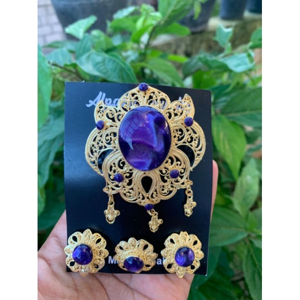 SET BROSS ALPAKA BALI - MOTIF CELEPUK MINI