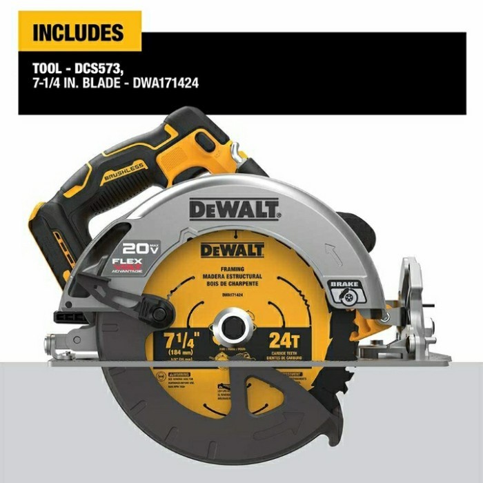 Circular Saw Dewalt DCS573B 20V Max Flexvolt Advantage 7 1/4 Tool Only