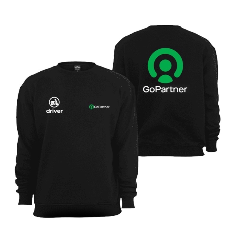 JAKET SWEATER GOPARTNER HITAM TERBARU JAKET CUSTOM SABLON
