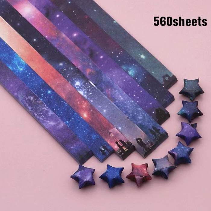 

SS9 - BEST SELLER - Isi 540 Kertas Origami Bintang Warna Origami Star Paper Motif Bintang - star-sky