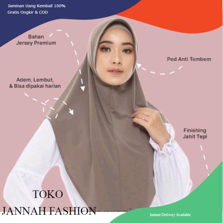 JILBAB BERGO SIZE L JERSEY PREMIUM HIGH QUALITY/HIJAB SPORTY KERUDUNG BERGO JERSEY PREMIUM/KERUDUNG 