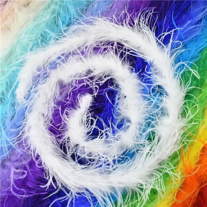 

2Meters Colored Fluffy Ostrich Feather Boa Thick Trims Boas Skirt Scarf Shawl Costume Feathers Decoration Crafts Wedding Decor