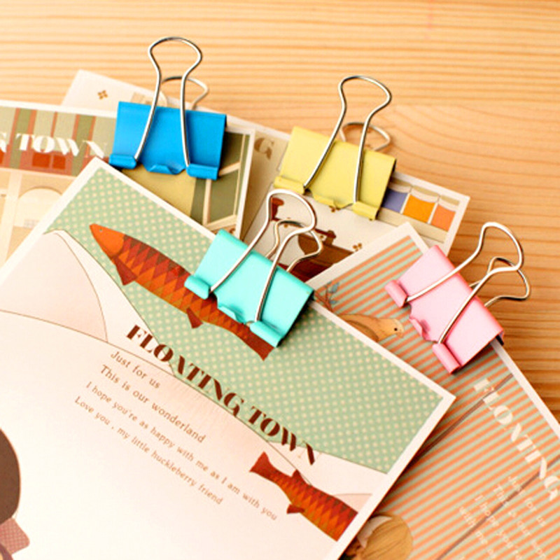 

4 Pcs Large size Office Binding Products Color Long Tail Clips Photo Clip Holder Notes Storage Letter Paper Clip Office Supplies