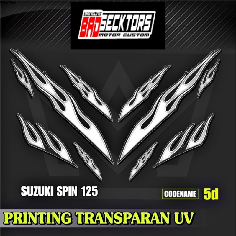 Decal Sticker Striping Variasi Transparan Uv Suzuki SPIN Api SPIN 125 R SPIN 125 NR Suzuki Step 125 