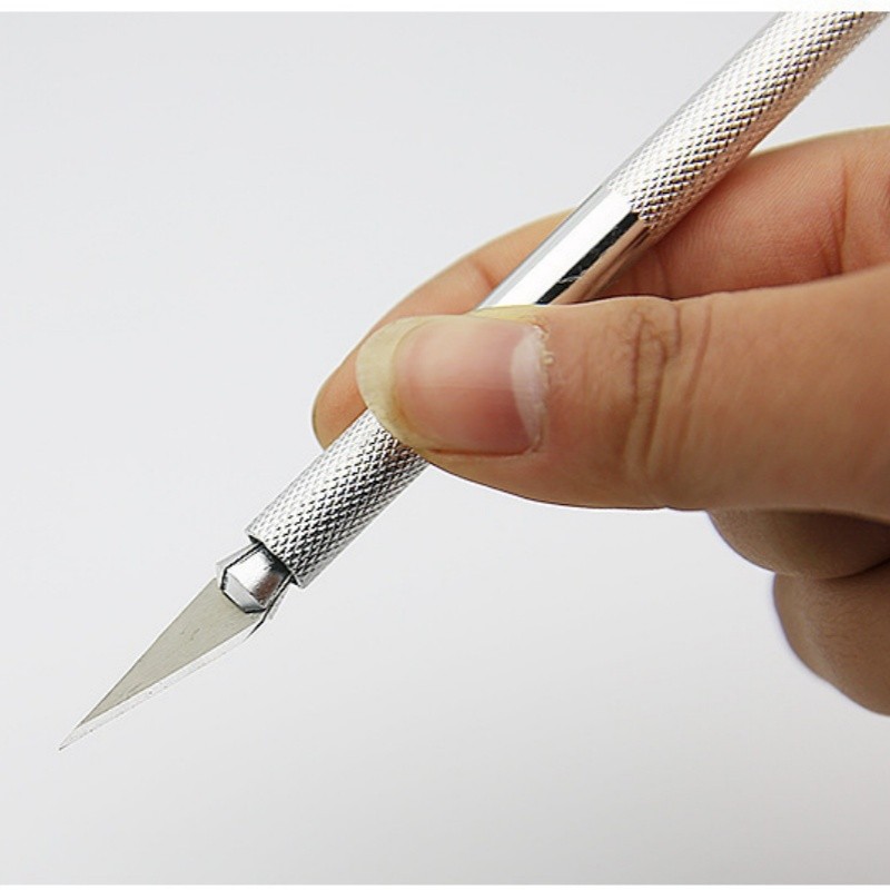 

6 buah mata pisau + 1 buah pegangan pisau/Cutter Hobby Crafting Art Knife Metal