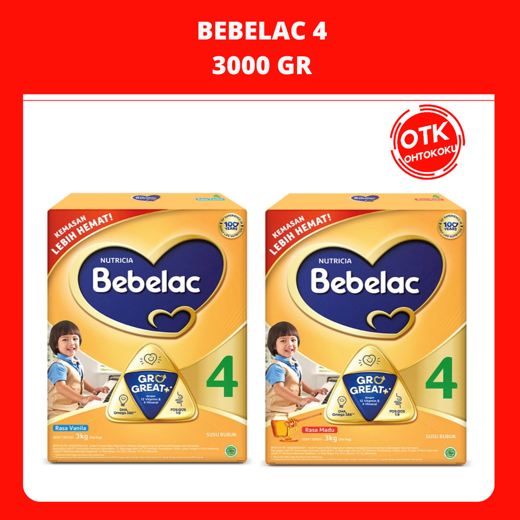 

Bebelac 4 Susu Pertumbuhan Bubuk Usia 3-5 Tahun 3000 gr