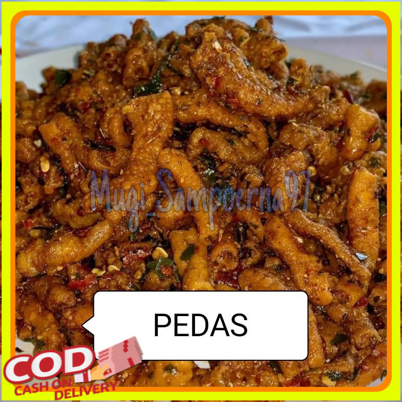 

1 kilogram usus krispy pedas daun jeruk