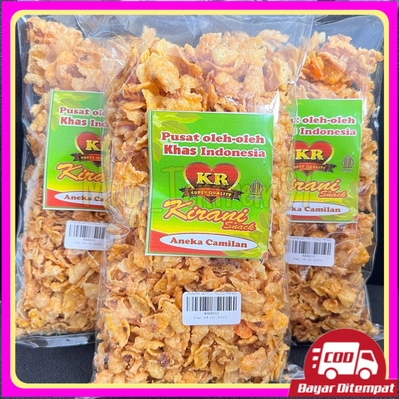 

Keripik Jagung Geprek Gurih Pedas Manis