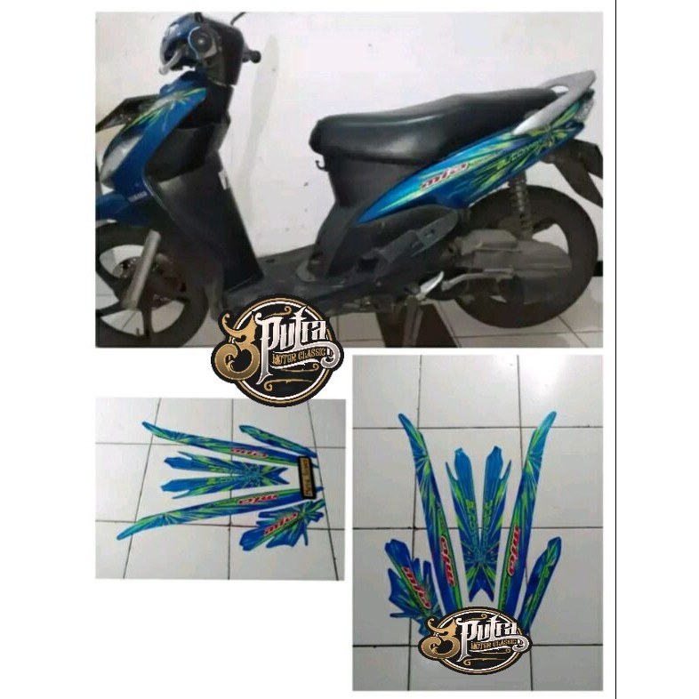 STIKER STRIPING LES LIS BODY MIO SMILE SPORTY 2008 WARNA BIRU STANDAR