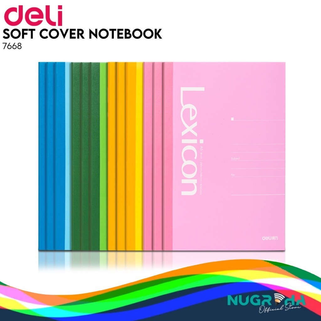 

BOBOMARTB 1 PCS Deli Softcover Notebook/Buku Catatan A5 60 gsm 40 Lembar 7668 BUKU TULIS