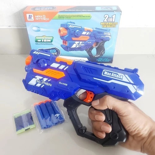 Mainan Tembak Tembakan 2 in 1 Peluru Busa dan Water Gel Super Shoot