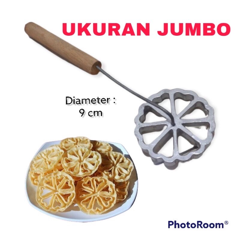 Cetakan Kue Kembang Goyang Anti Lengket Kuningan Almunium Mini Jumbo 9cm