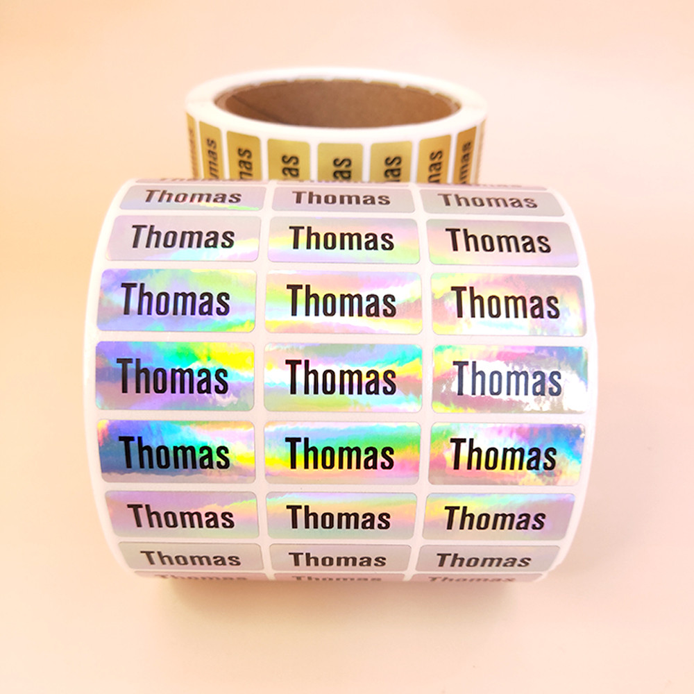 

200Pcs Custom Waterproof Hebrew Name Stickers Personalized Children Hologram Label Sticker With Students School Stationery Tag