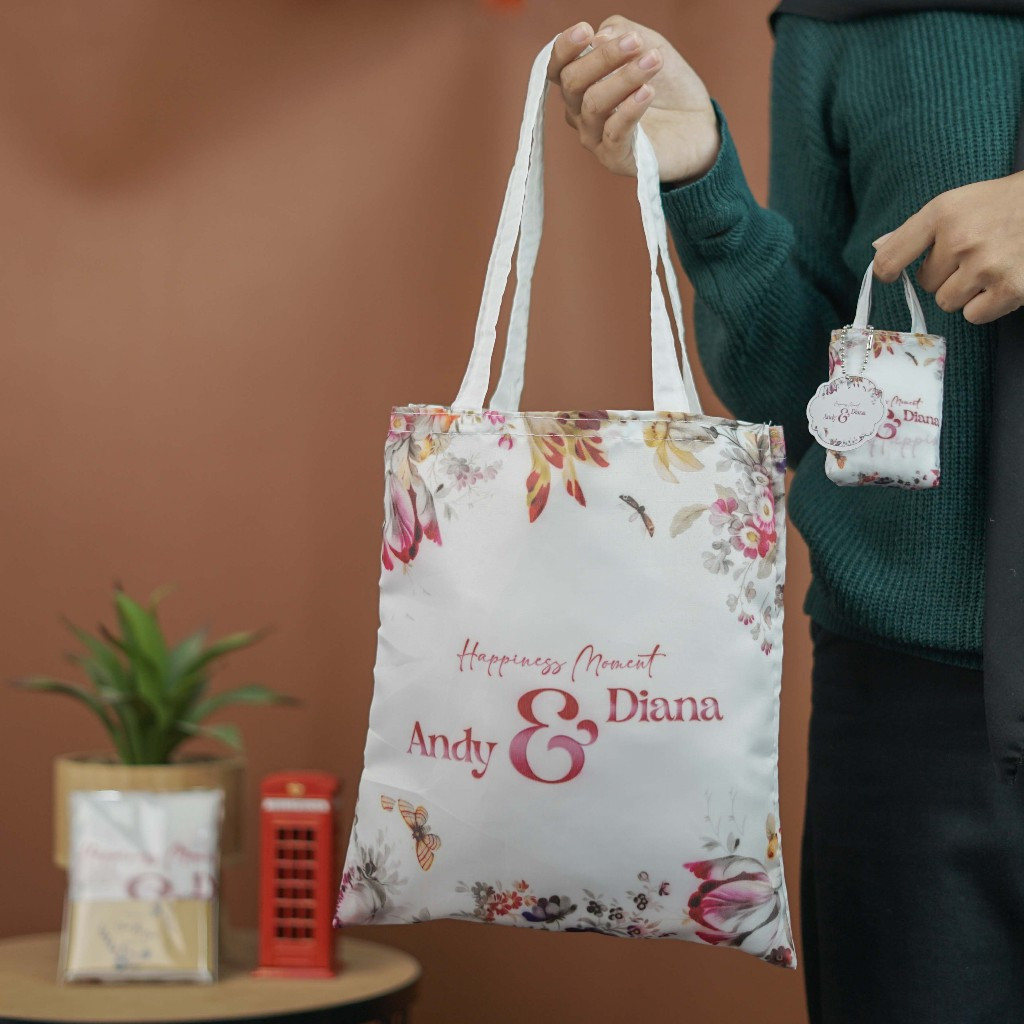 (M) Souvenir Pernikahan Shopping Bag wedding gift bermanfaat kekinian Elegan Mewah
