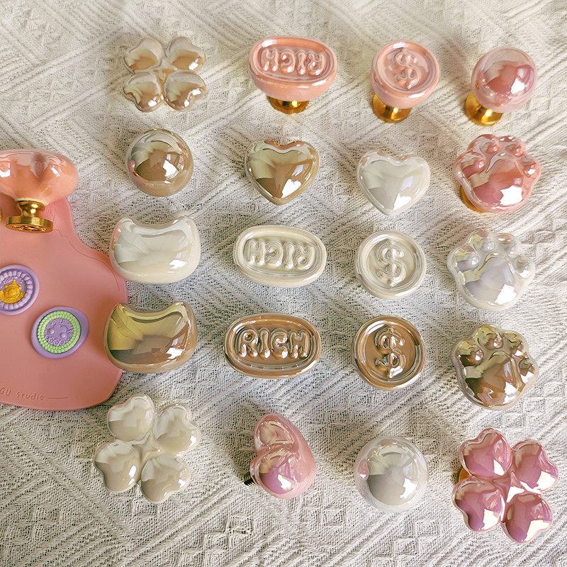 

Finger Wax Stamp DIY Love Clover Pearl handle/Ceramic/Glazed/French A Replace Handle Head Sealing Wax Bead Spoon Craft Gift
