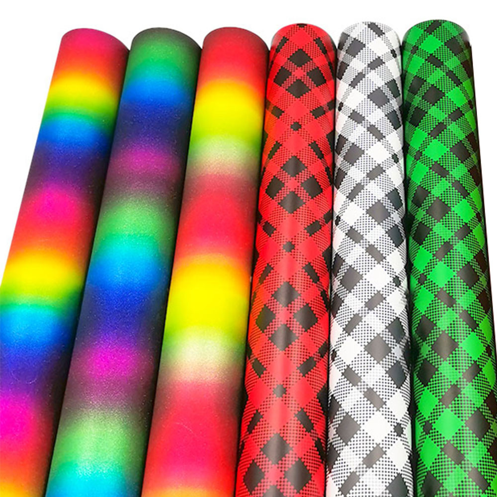 

12in x 10in 6Pcs Bundle Check Rainbow Adhesive Vinyl Craft Sheets Cut Film DIY Letter Patterns For Cards Gifts Cup Home Decor