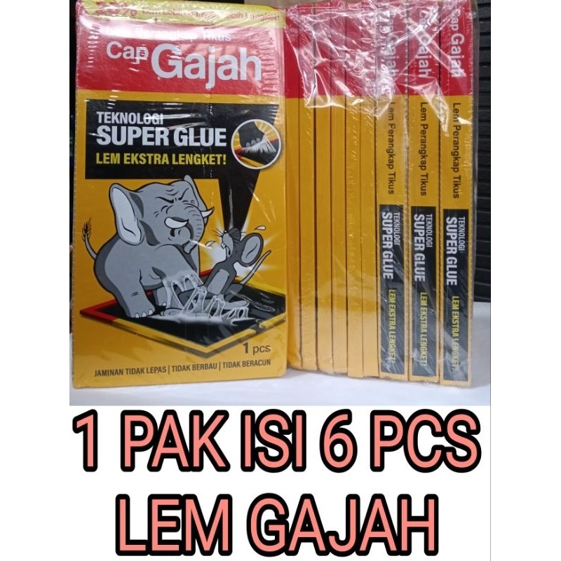 GROSIR PAKET USAHA 1 PAK ISI 6 PCS Lem Tikus cap gajah lem tikus gajah perangkap tikus lem perangkap