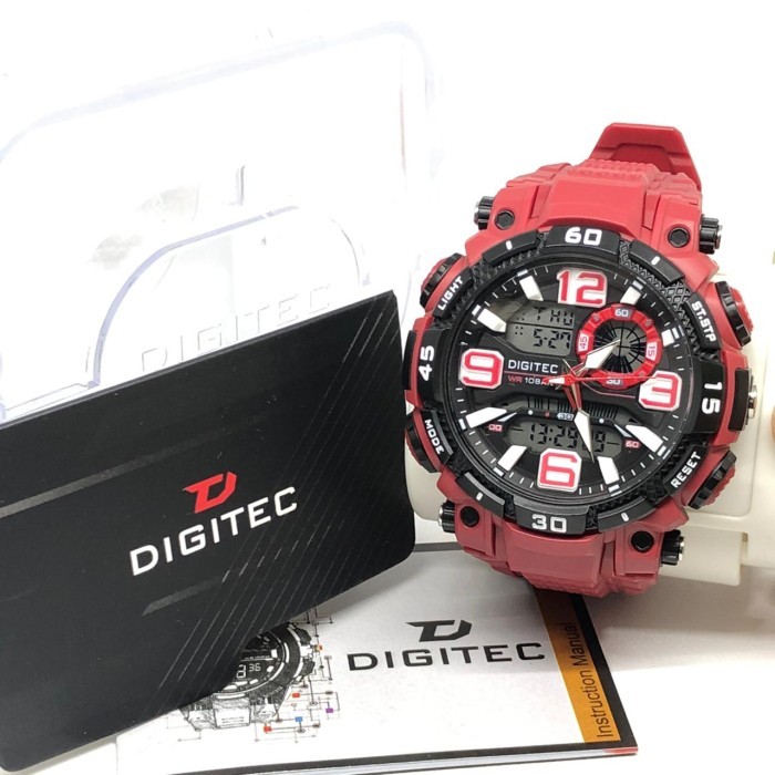 GROSIR JAM TANGAN PRIA DIGITEC DA 2030 / DA-2030 / DA2030 ORIGINAL - TALI MERAH