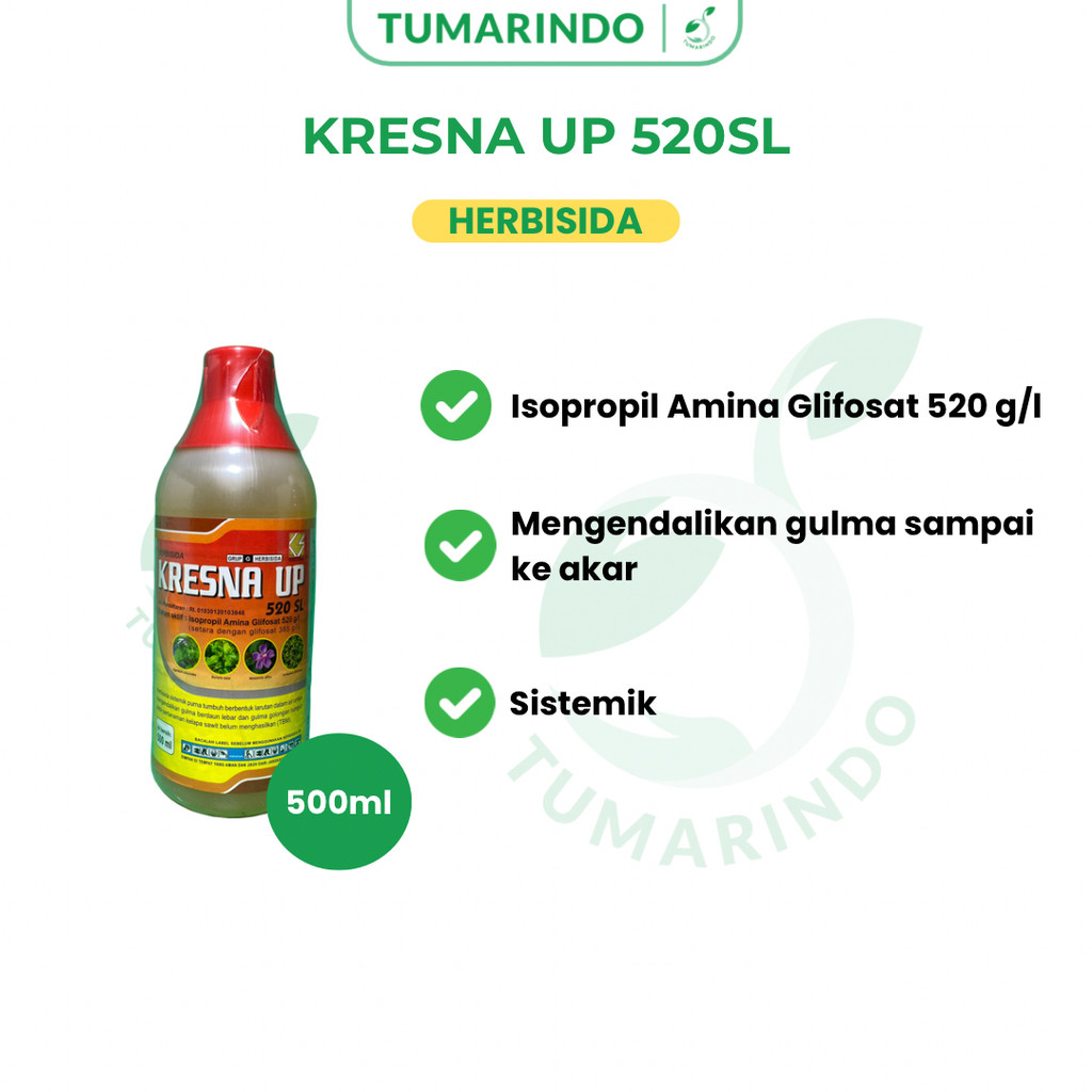 Kresna Up 520sl 500ml Herbisida Sistemik Mengendalikan Gulma Sampai Ke Akar