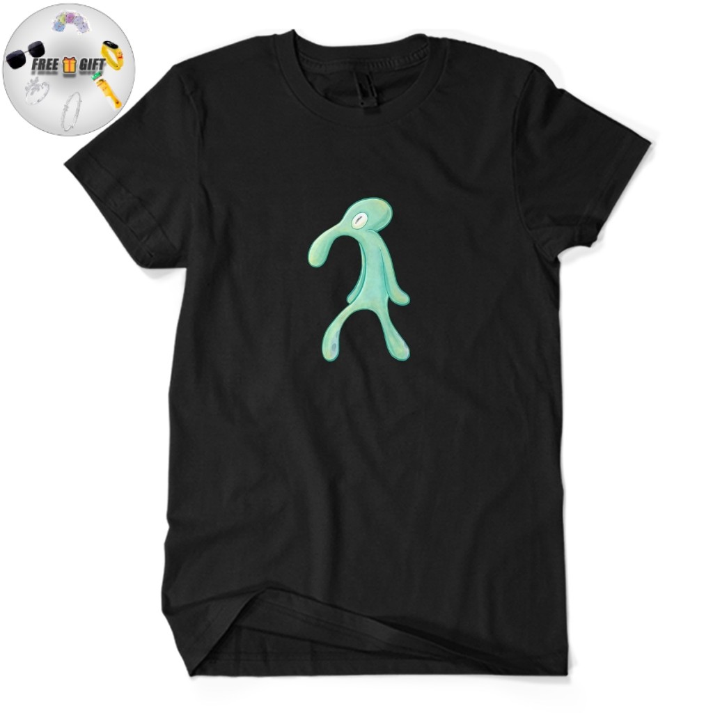 [ FREE GIFT ] Kaos SQUIDWARD TAMPAN DAN BERANI Meme Unisex Dewasa 24s Kaos Pria Unisex