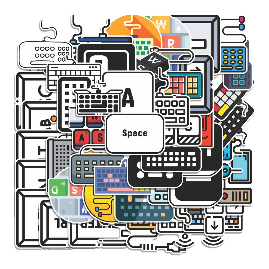 

COD 50 Pcs Stiker Keyboard Lucu Anti Air Untuk Dekorasi Notebook Sepeda Skateboard Handphone