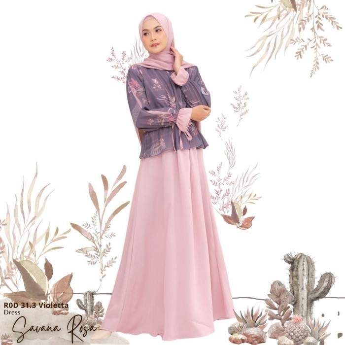 NEW -Hijabwanitacantik - Savana Rosa Dress | Dress | Pakaian Muslim | Gamis - Pink