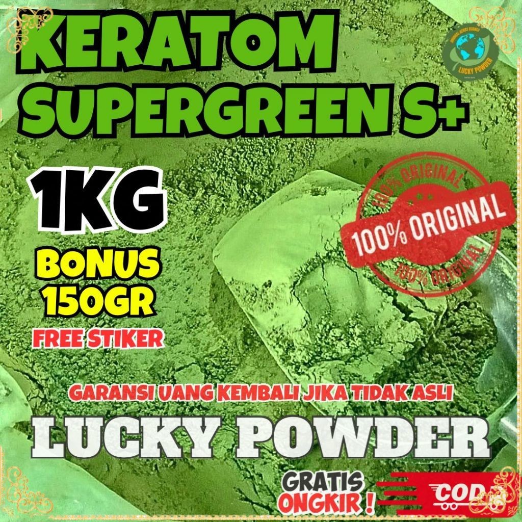 

LUCKY POWDER BUBUK HIJAU SUPER GREN ASLI KALIMANTAN 1KG BONUS 150GRAM 0r1