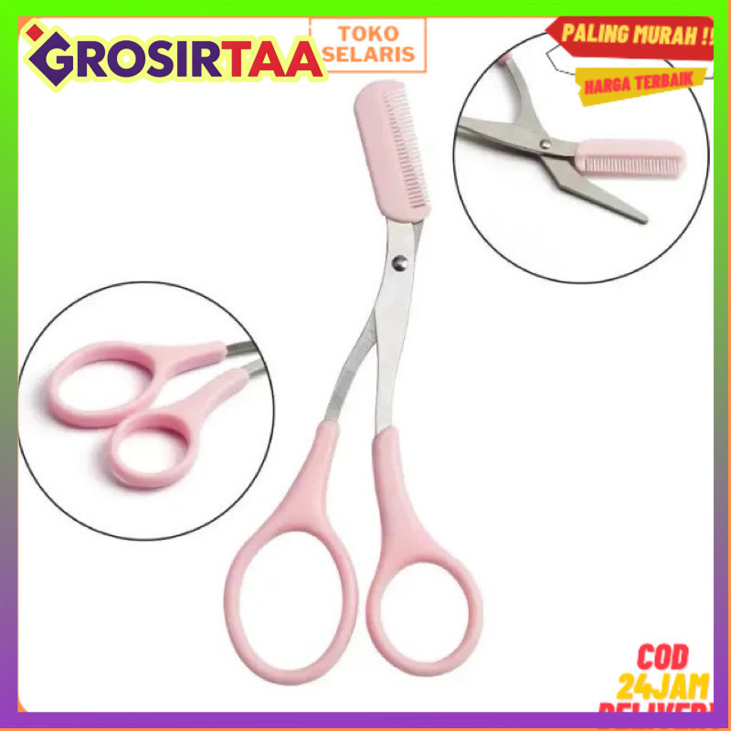 COD Makassar Gunting Alis / Gunting Cukur Alis Mata / Gunting Perapi Alis / Gunting Sisir Alis Mata 