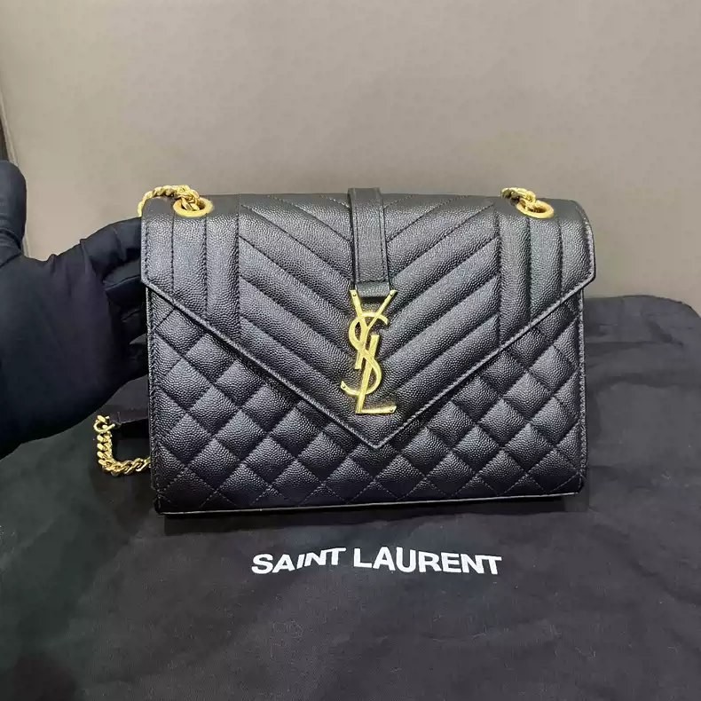 【bekas asli】（600185 ）Tas bahu/tas selempang/tas rantai Yves Saint Laurent