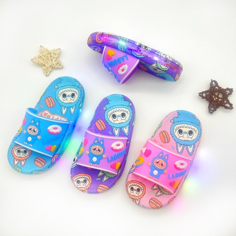 Sandal anak musim panas anak perempuan laki-laki kartun lucu bayi dalam ruangan anti-selip besar